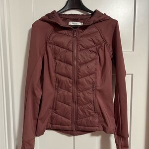 Ricki's Dusty Blush Hooded Quilted Hybrid Jacket